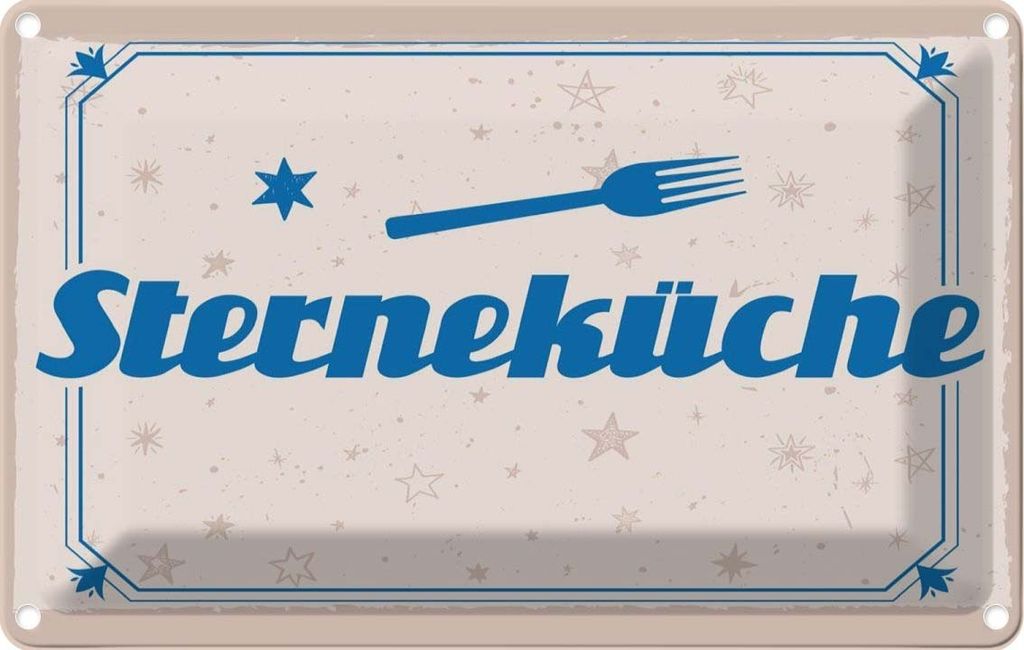 vianmo Blechschild 12x18 cm Sterneküche