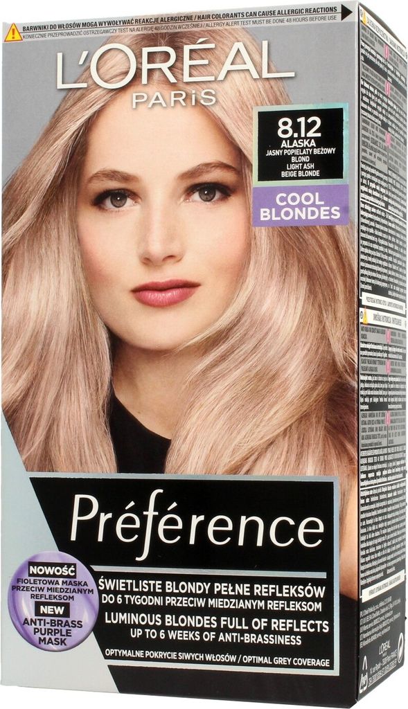 Loreal Preference Hair Color 8.12 Alaska - Light Ash Beige Produktbild 1