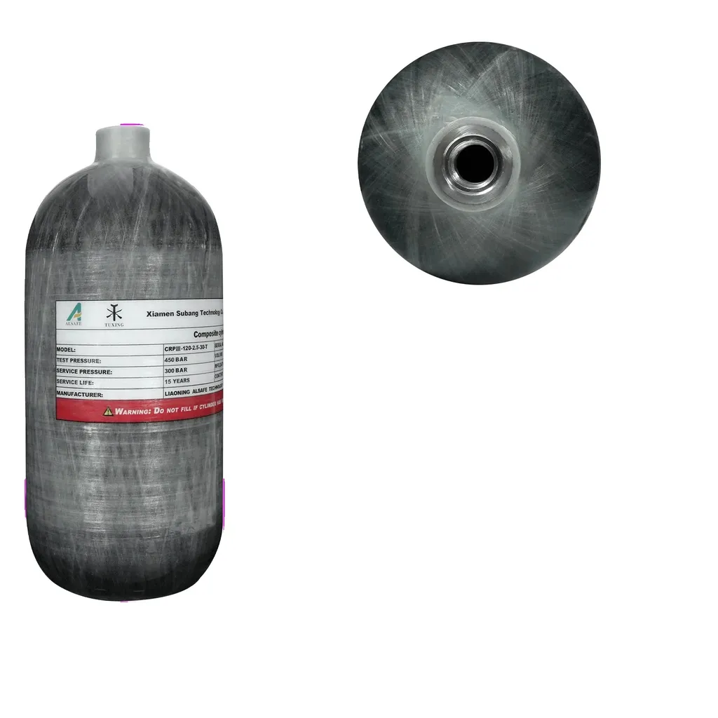 Bouteille de plongée portative 2,5L carbone pour secours et voyage