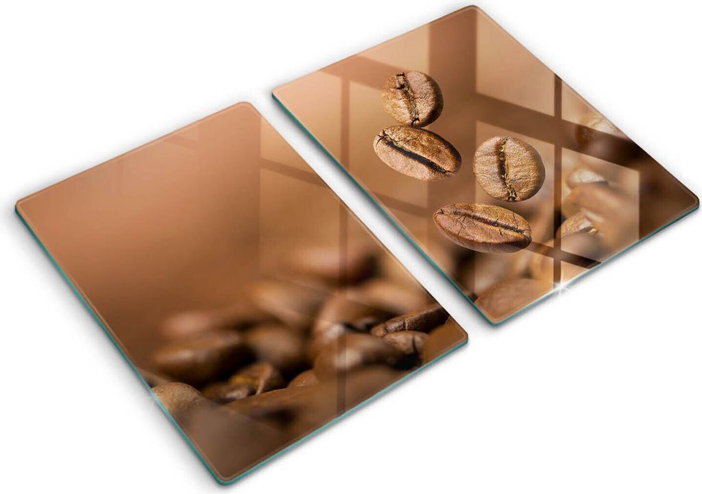 Abdeckung Glas - Küchenabdeckung - 2x40x52 cm - Abdeckplatte -Kaffeebohnen