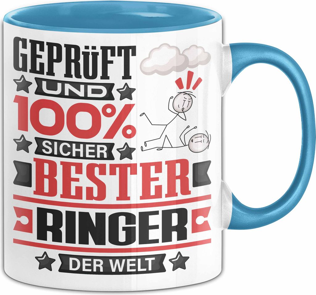 Ringer Geschenk Lustiger Spruch für Ringer Geschenkidee Bester Ringer Der Welt (Blau)