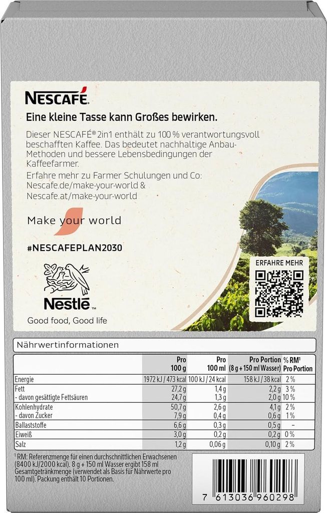 Nescafé 2in1 Sticks, Instantkaffee mit Creamer, Instant Produktbild 