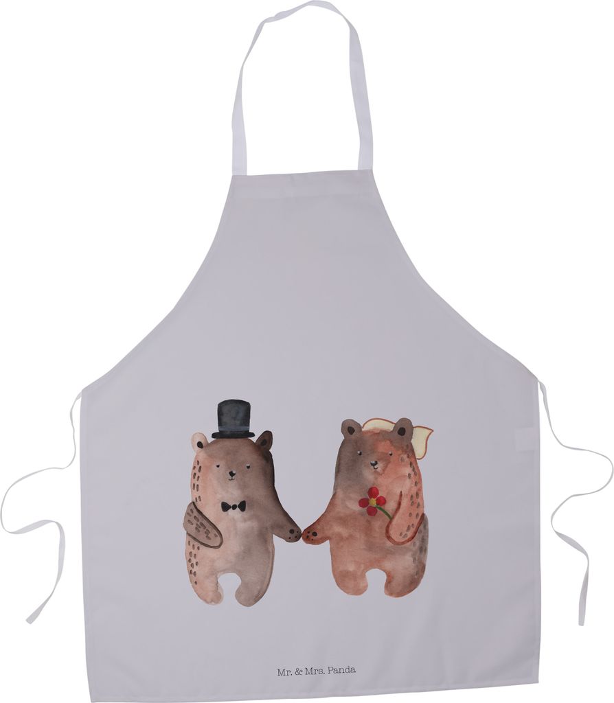 Mr. & Mrs. Panda Schürze Bär Heirat - Grau Pastell - Geschenk, Verheiratet Heirate Hochzeit Hochzeitsgeschenk Hochzeitspaar, Teddy, Kochschürze,...