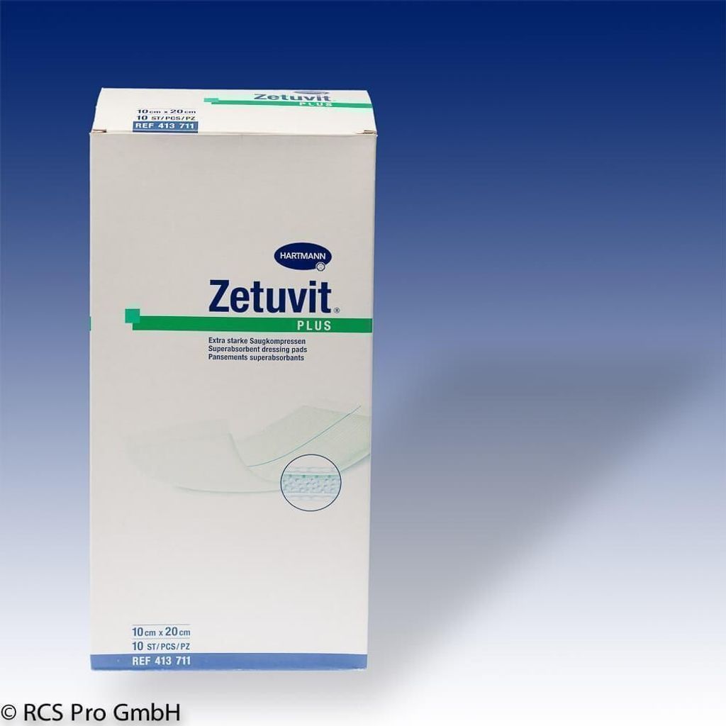 Zetuvit Plus steril 10x20cm, 10Stück Produktbild 