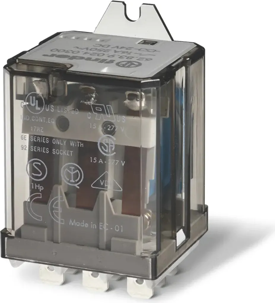 Relè Finder Serie 62 - 24Vdc 3 Contatti 16A NA 62839024.0009