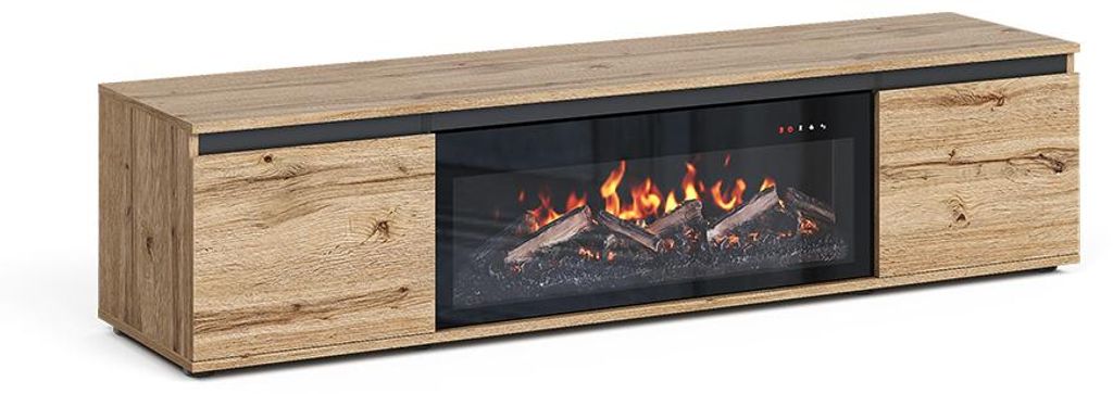 Openhaardomlijsting Vicco Evina Eiken/Zwart 160 x 39 cm, Productafbeelding 