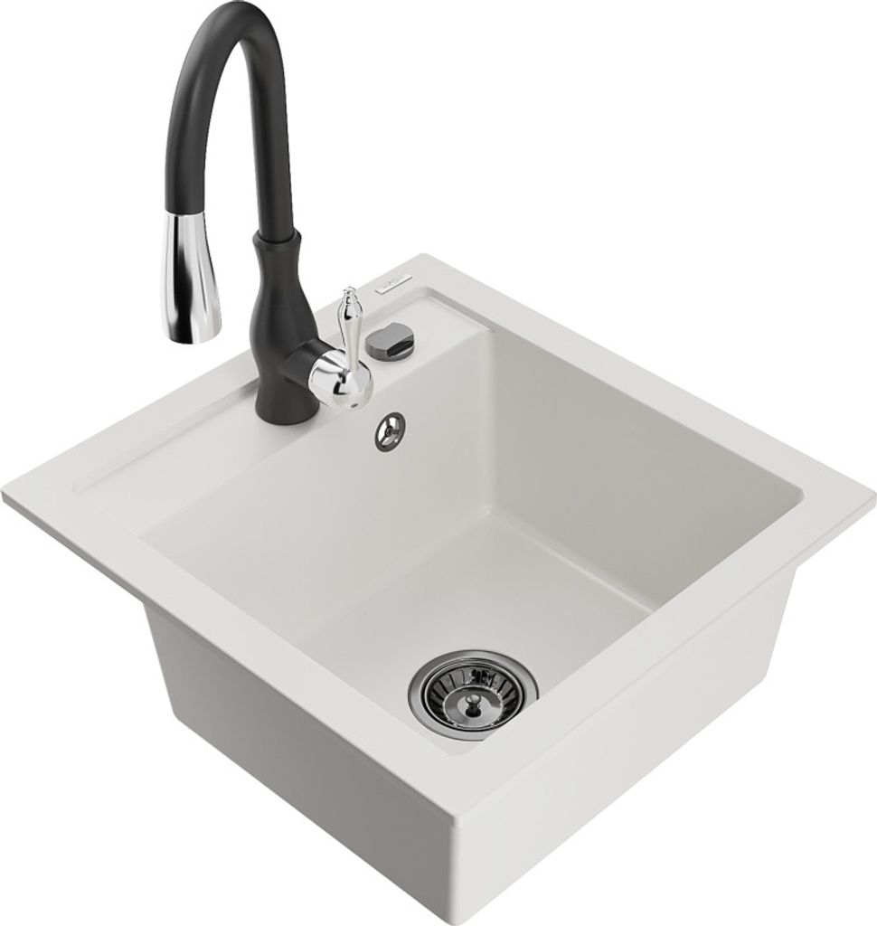 Mexen Vito 1-Becken-Granit-Spüle mit Mischbatterie Savita, Produktbild 