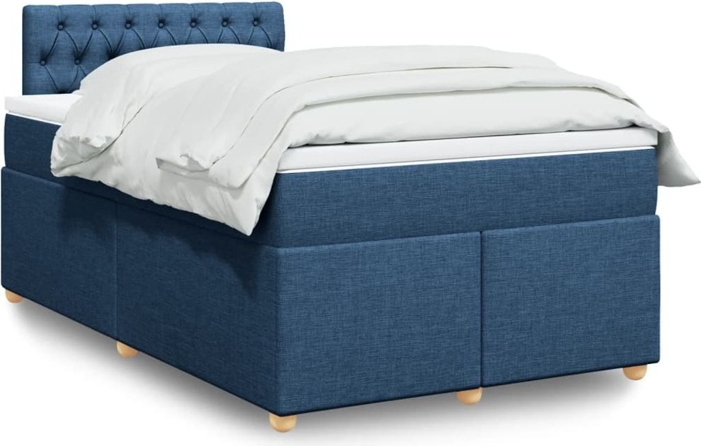 Maison Exclusive - Boxspringbett mit Matratze Blau 120x190 cm Stoff