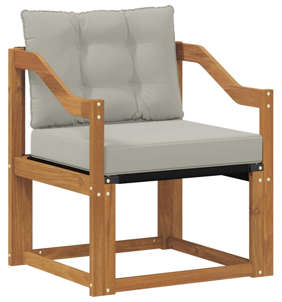 vidaXL Outdoor-Sofa Massives Akazienholz und Textilene