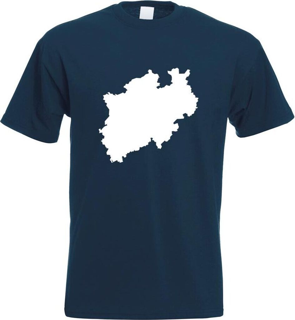 Kiwistar - T-Shirt - Navy - Nordrhein - Westfalen Silhouette Motiv Bedruckt Funshirt Design Print - mit Motiv Bedruckt - Funshirt Design - Sport - ...