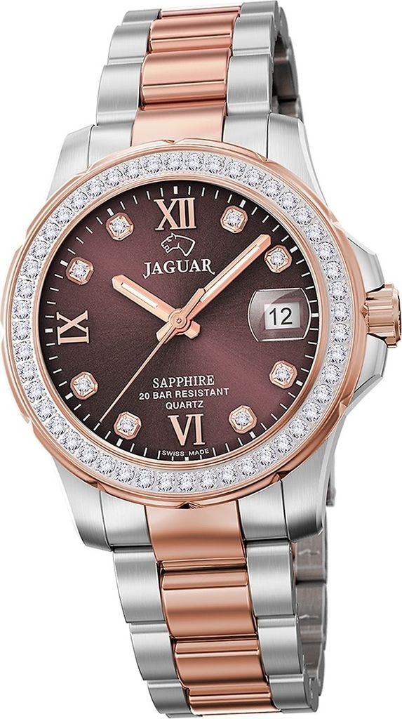 Jaguar Edelstahl Damen Uhr Analog Luxus silber rosegold Executive D2UJ894/2