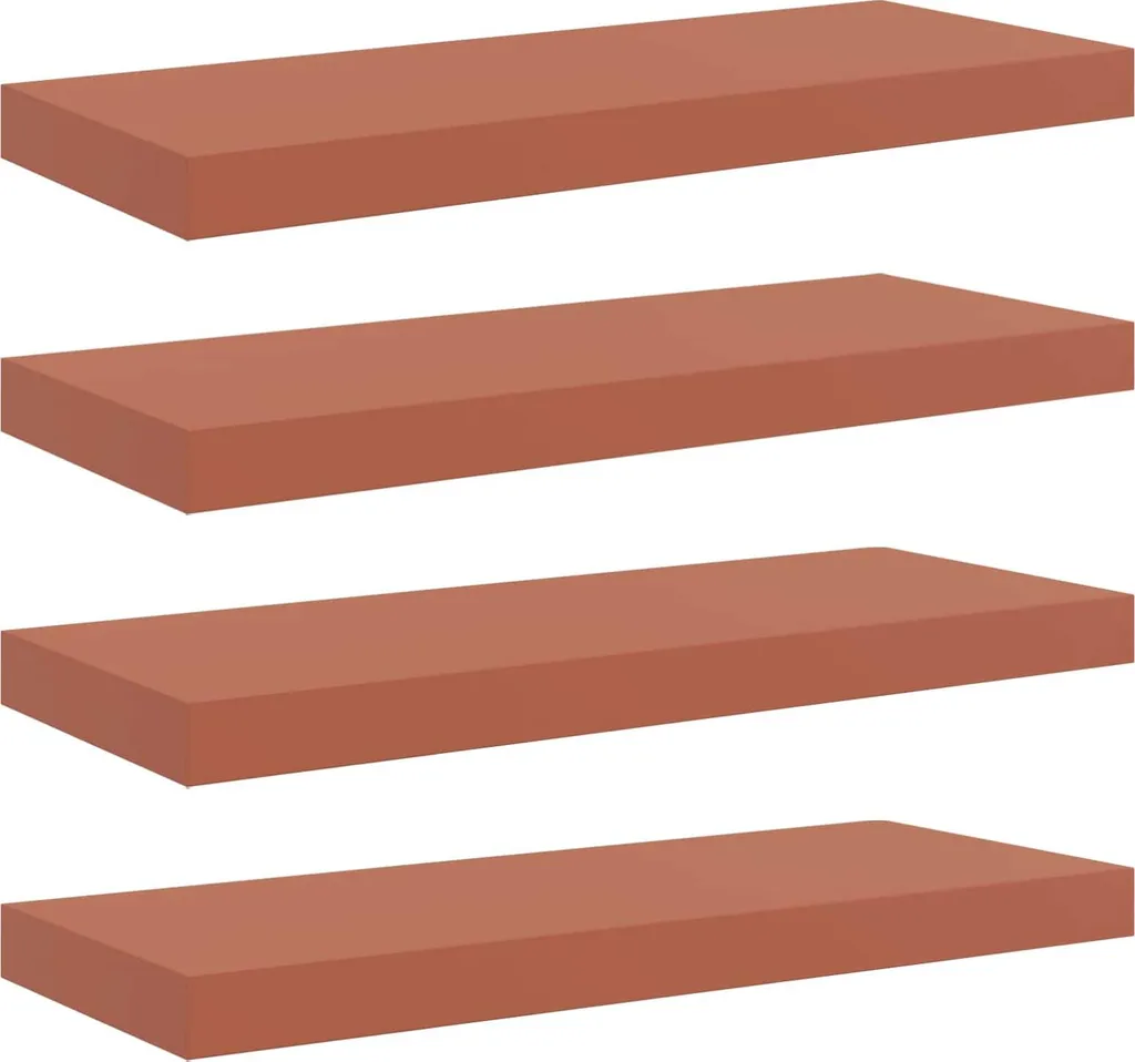 SYFAX™ Scaffale a muro a parete 4 pezzi Rosso 50 x 23 x 4 cm Materiale a base di legno