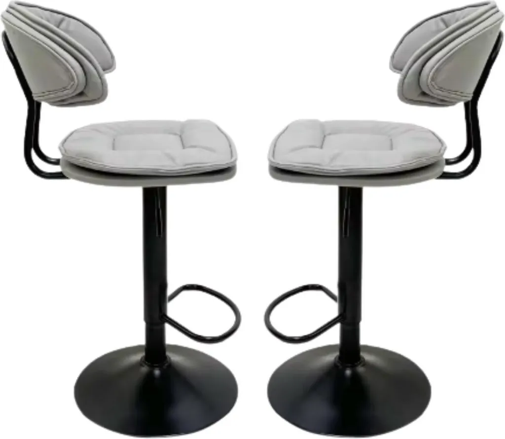 Tabourets de Cuisine Mumba Tavien Gris - Set de 2 pour Îlot Central