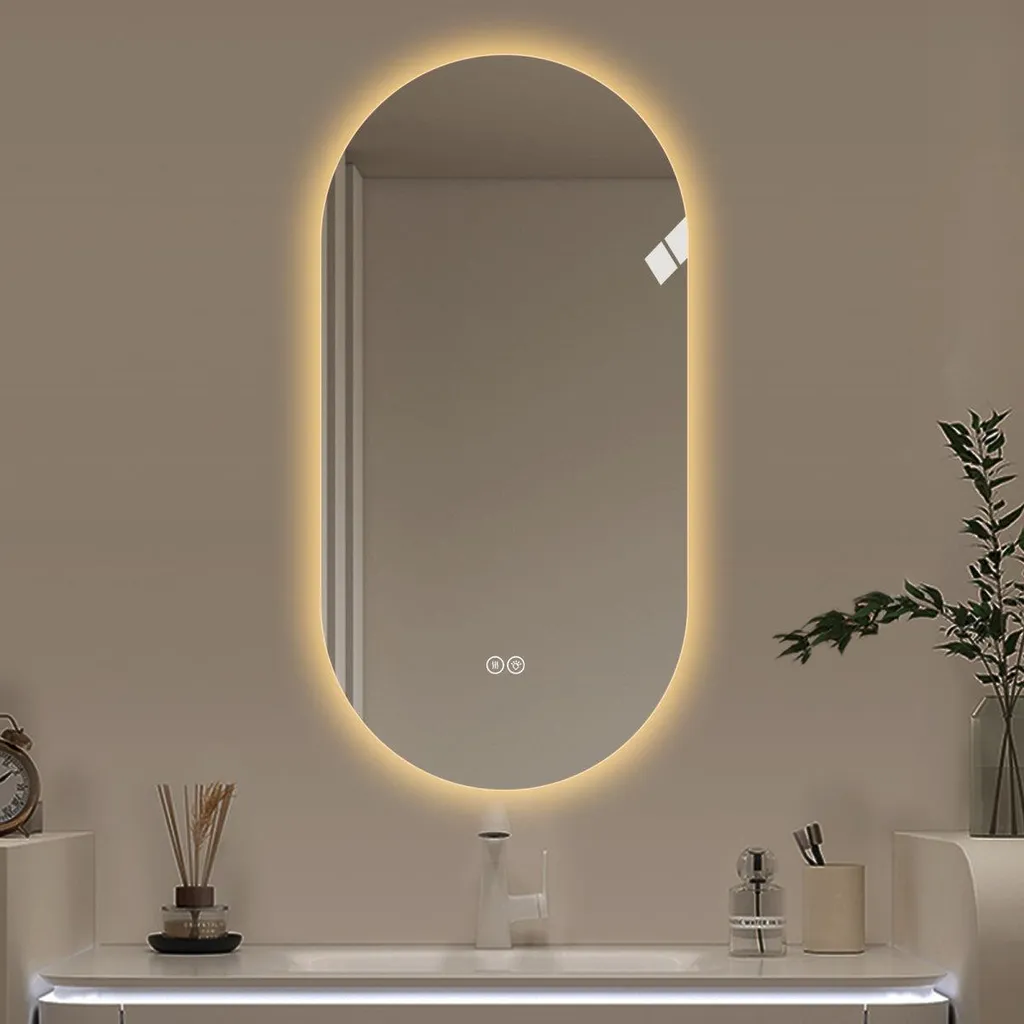 Miroir intelligent tactile 120 cm anti-buée, éclairage LED modulable