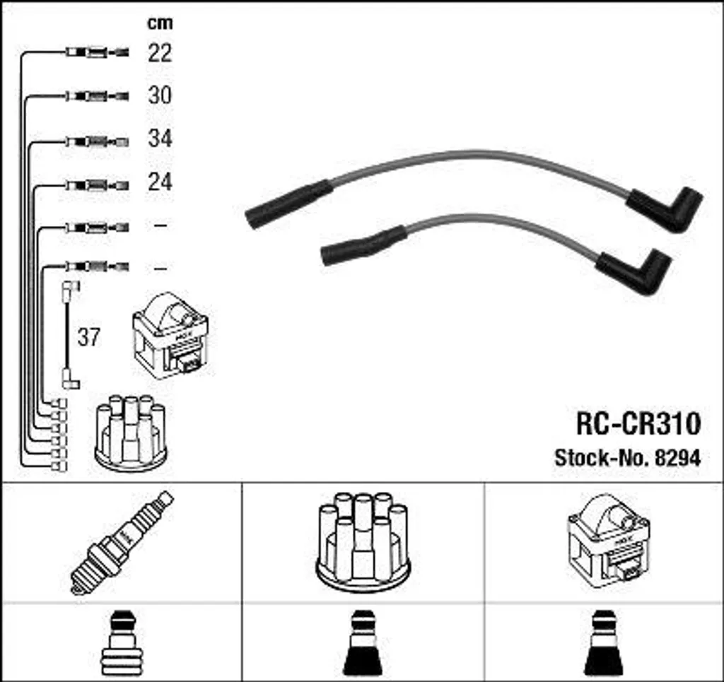 0574 NGK RC-BW230 Kit cavi candele N° condotti