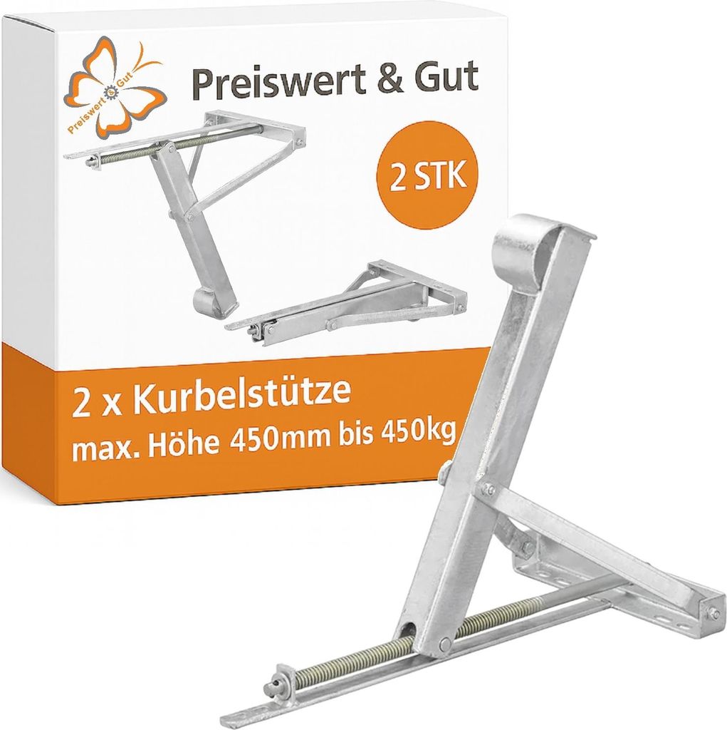 Höhenverstellbare Nivellierstützen 2 Stück für Wohnwagen & Anhänger bis 450 kg je Stütze verzinkt