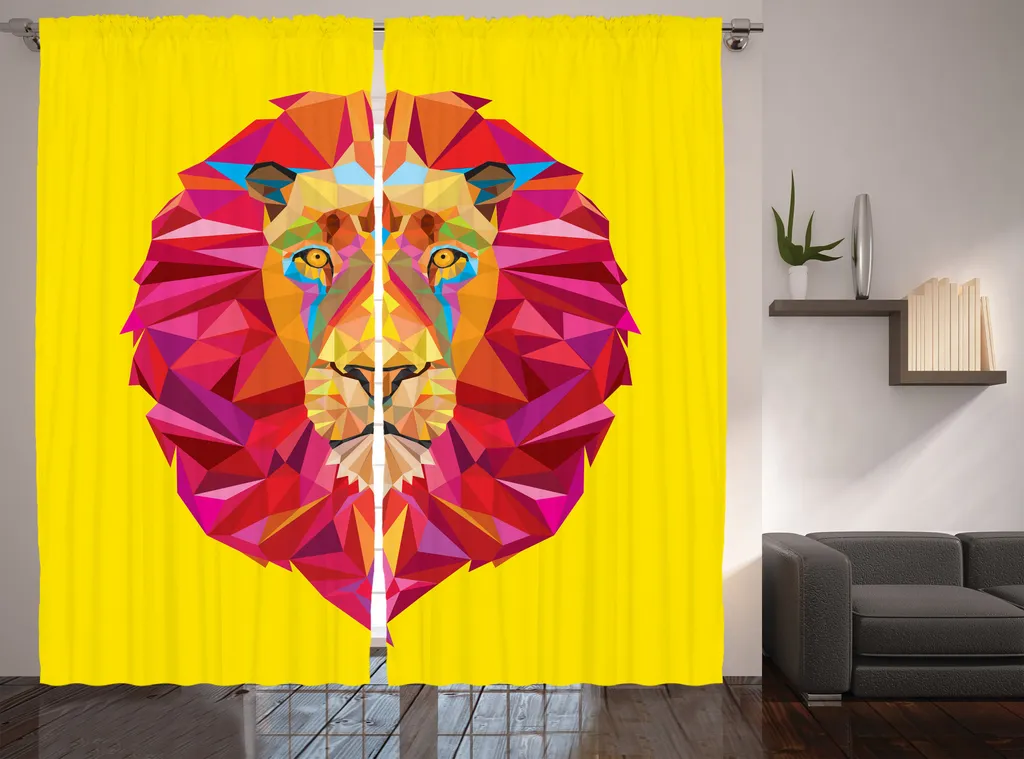 Rideau lion 280x225cm : masquez vos vis-à-vis avec un style africain