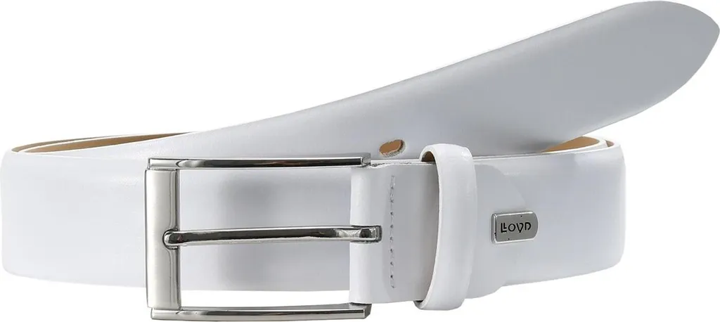 LLOYD Pelle Cintura Thin Belt W90 White Bianco | Vera Pelle Certificata