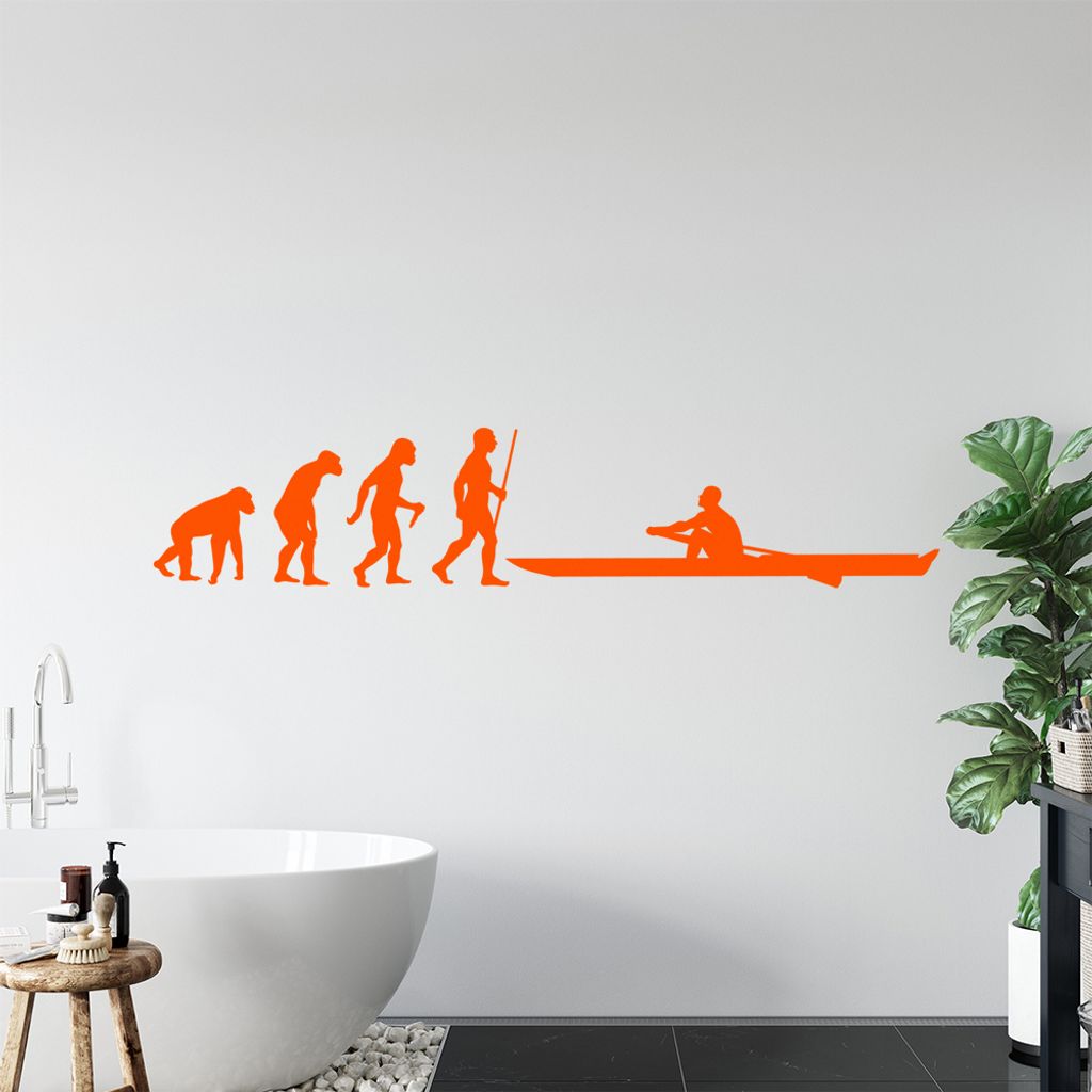 Rudern Ruderboot Evolution Wandtattoo Wandaufkleber Wall Sticker - Dekoration, Küche, Wohnzimmer, Schlafzimmer, Badezimmer