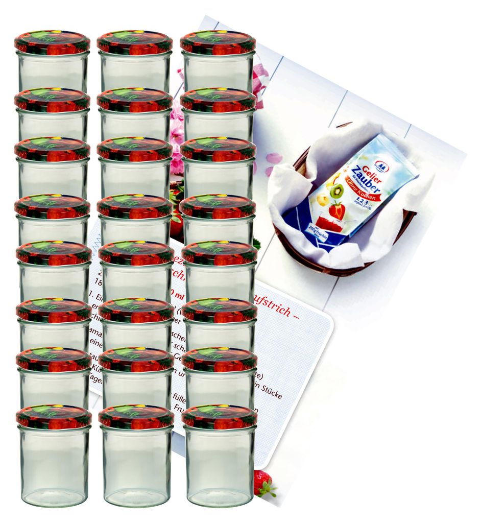 25er Set Sturzglas 350 ml To 82 Obst Deckel incl. Diamant Produktbild 