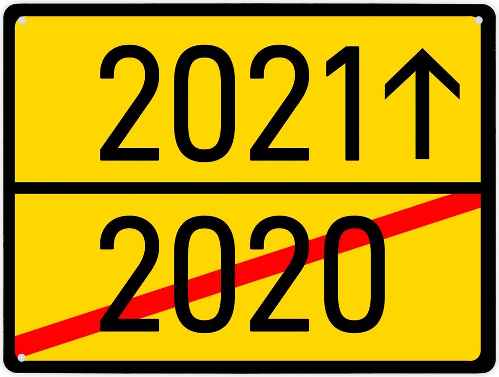 Anfang 2021 Ende 2020 Stadtschild Metallschild XL Schild Blechschild