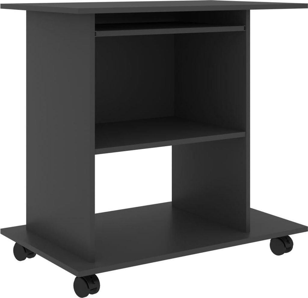 vidaXL Psací stůl šedý 80x50x75 cm výrobek z odvozeného Obrázek produktu 