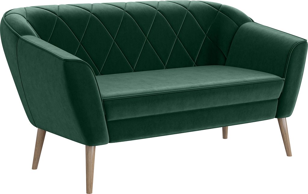 MEBLINI Mini Sofa 2-Sitzer für Wohnzimmer - Mini Lounge für zwei Personen - Küchensofa - Sofa Klein - GISELA - 2 - Grün Samt