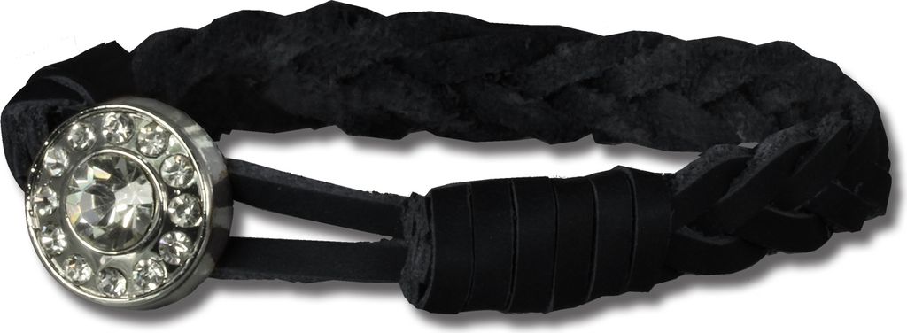 SilberDream bracelet en cuir -vachette tannée- noir femme Image du produit 