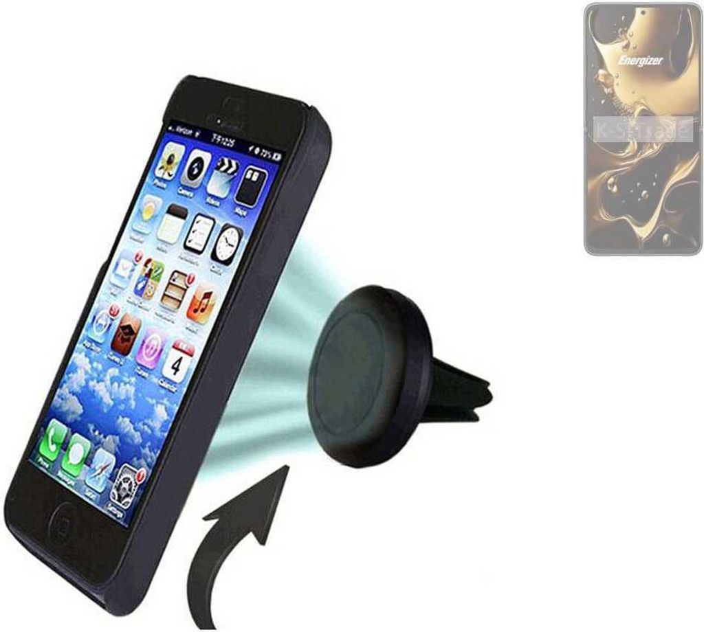 K-S-Trade Kompatibel mit Energizer Ultimate U660S Auto Handy Halterung KFZ Halter Lüftungsgitterhalterung Air Vent mount Smartphone Halter