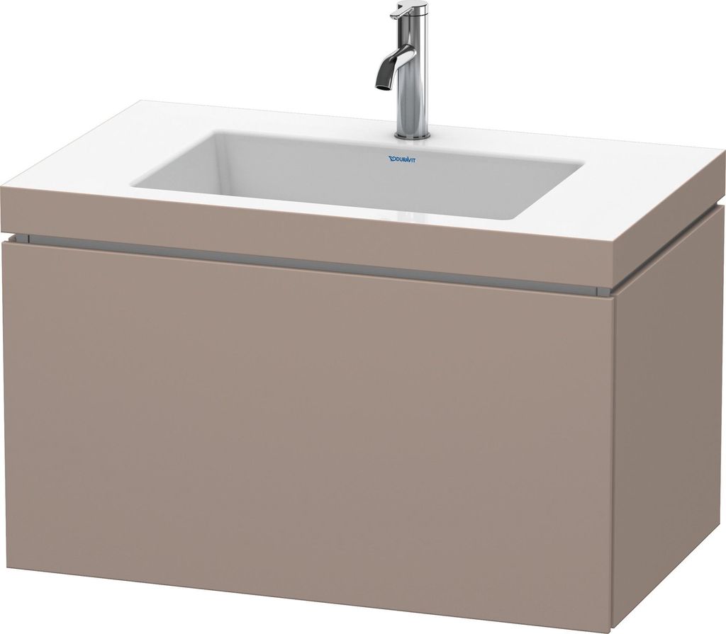 Duravit L-Cube c-bonded Set wandhängend, 1 Auszug, ohne Überlauf, 1 Hahnloch, 800x500x480mm, LC6917O4343