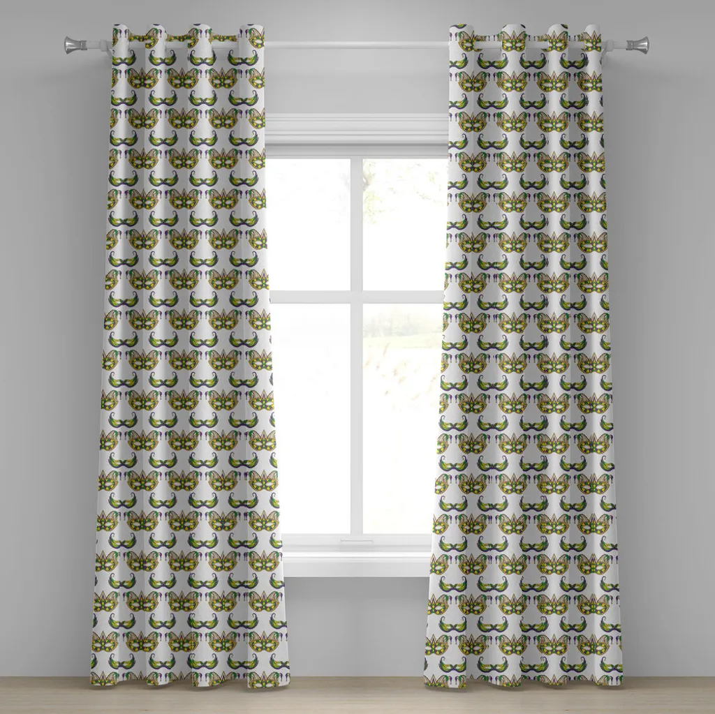 Rideaux décoratifs 2 panneaux motif Masques de Carnaval 280x245cm