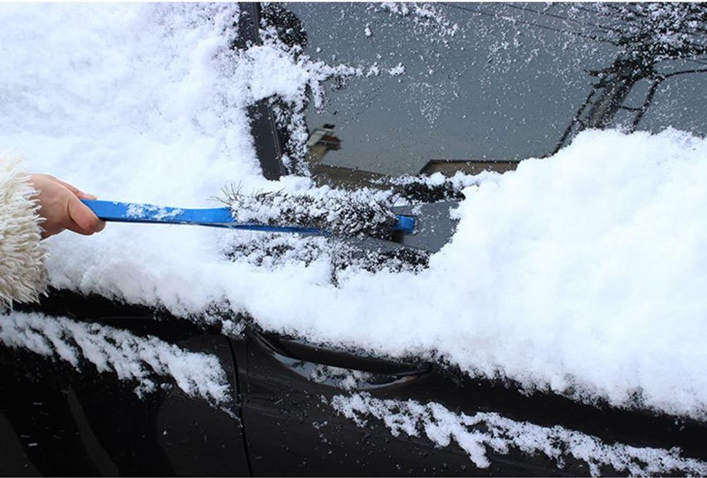 2-in-1-Schneebesen mit Rakel, Eiskratzer, Schaumstoffgriff, Frostschutzschaufel für Auto, LKW, SUV, MPV, Windschutzscheibenglas-Entferner