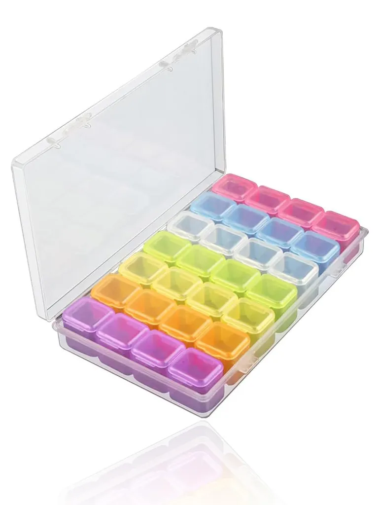 Boîte de rangement pour accessoires de nail art et perles diamant 5D