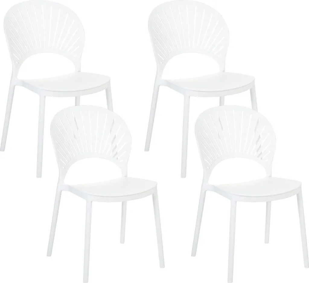 4 chaises blanches Ostia Lumarko avec assise ergonomique et design