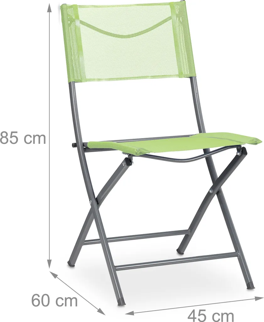 Chaise de jardin pliante Relaxdays robuste et compacte coloris vert x2 - 4