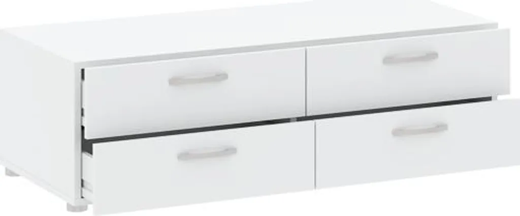 Commode blanche 4 tiroirs RICHMOND - Rangement robuste et design épuré - 6