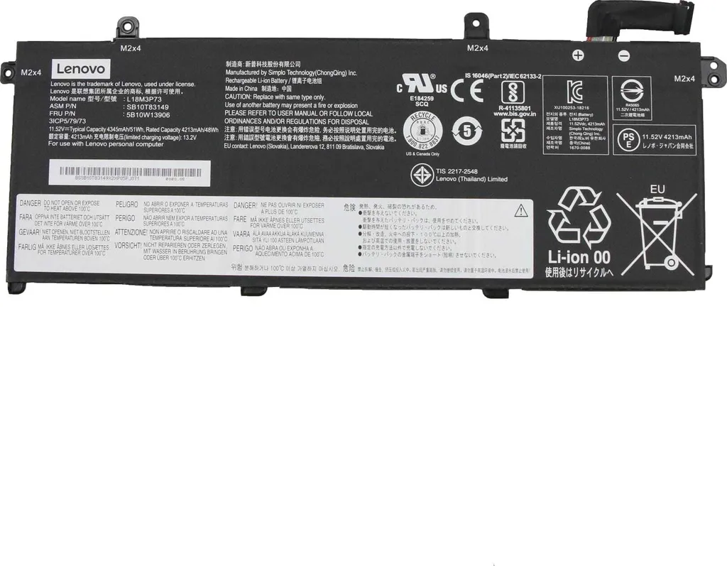 Batterie interne Lenovo 50Wh d'origine pour ordinateur portable ThinkPad