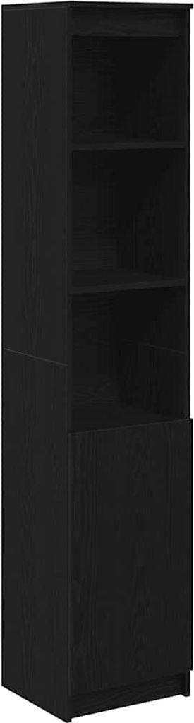 Highboard Schwarz Eichen-Optik 37,5x35x180 cm Holzwerkstoff