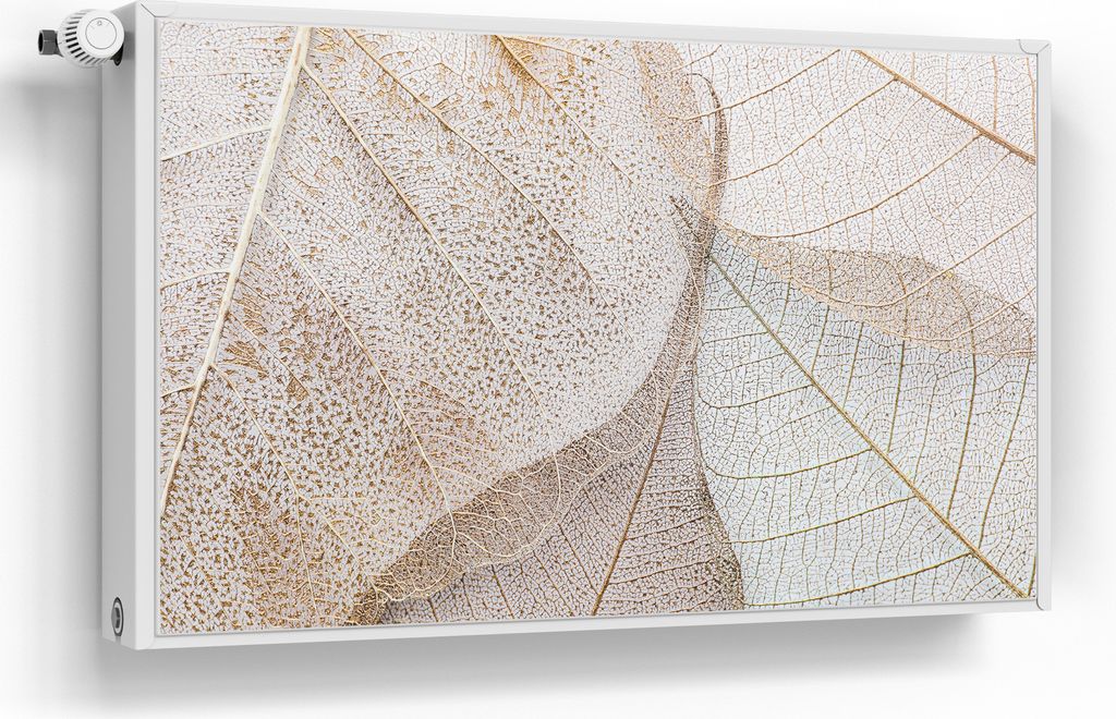 DEQORI Magnetmatte Heizung beschreibbar 100x60 cm 'Zarte Blattstrukturen' Magnetfolie