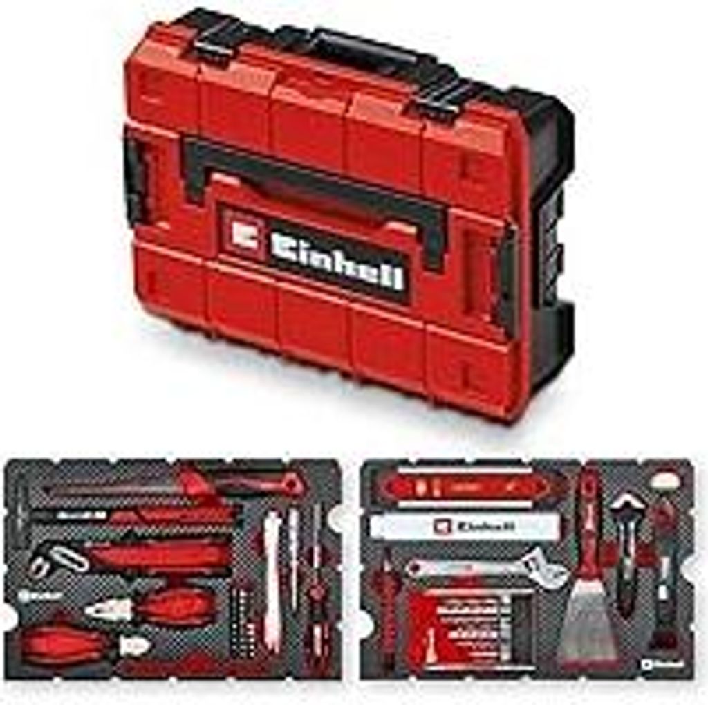 Original Einhell Werkzeugkoffer Renovierung E-Case 78-tlg. (Renovierungen, Bohrer, Bit-Set, Fugenwerkzeug, Zangen, Spachtel, Systemkoffer)