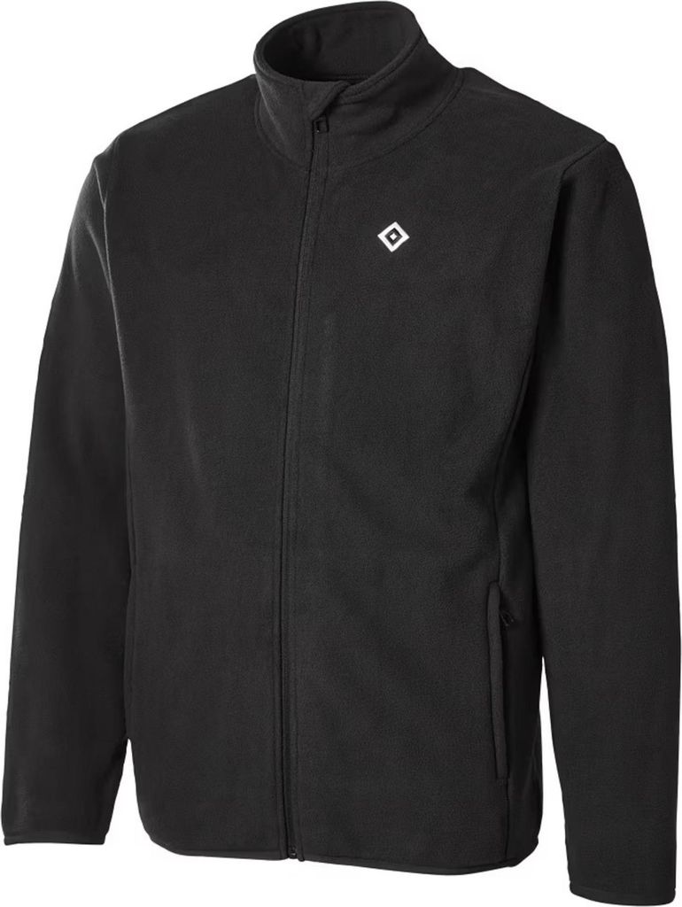 Hamburger SV HSV Fleecejacke Bode, Offizieller Fanartikel, schwarze Fleecejacke mit gestickter HSV-Raute & Stehkragen, 100% Polyester