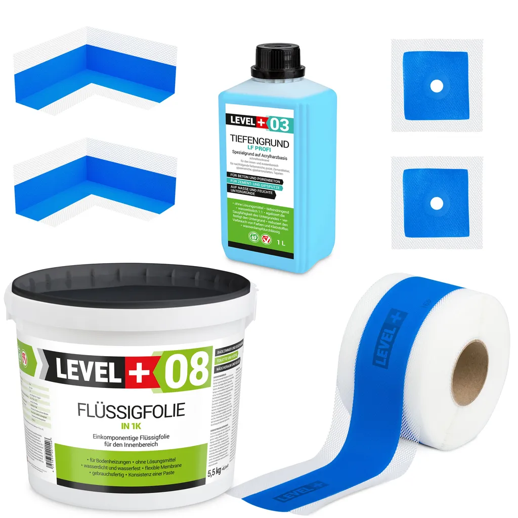 Kit étanchéité contre fuite de douche : Membrane liquide et ruban 5m