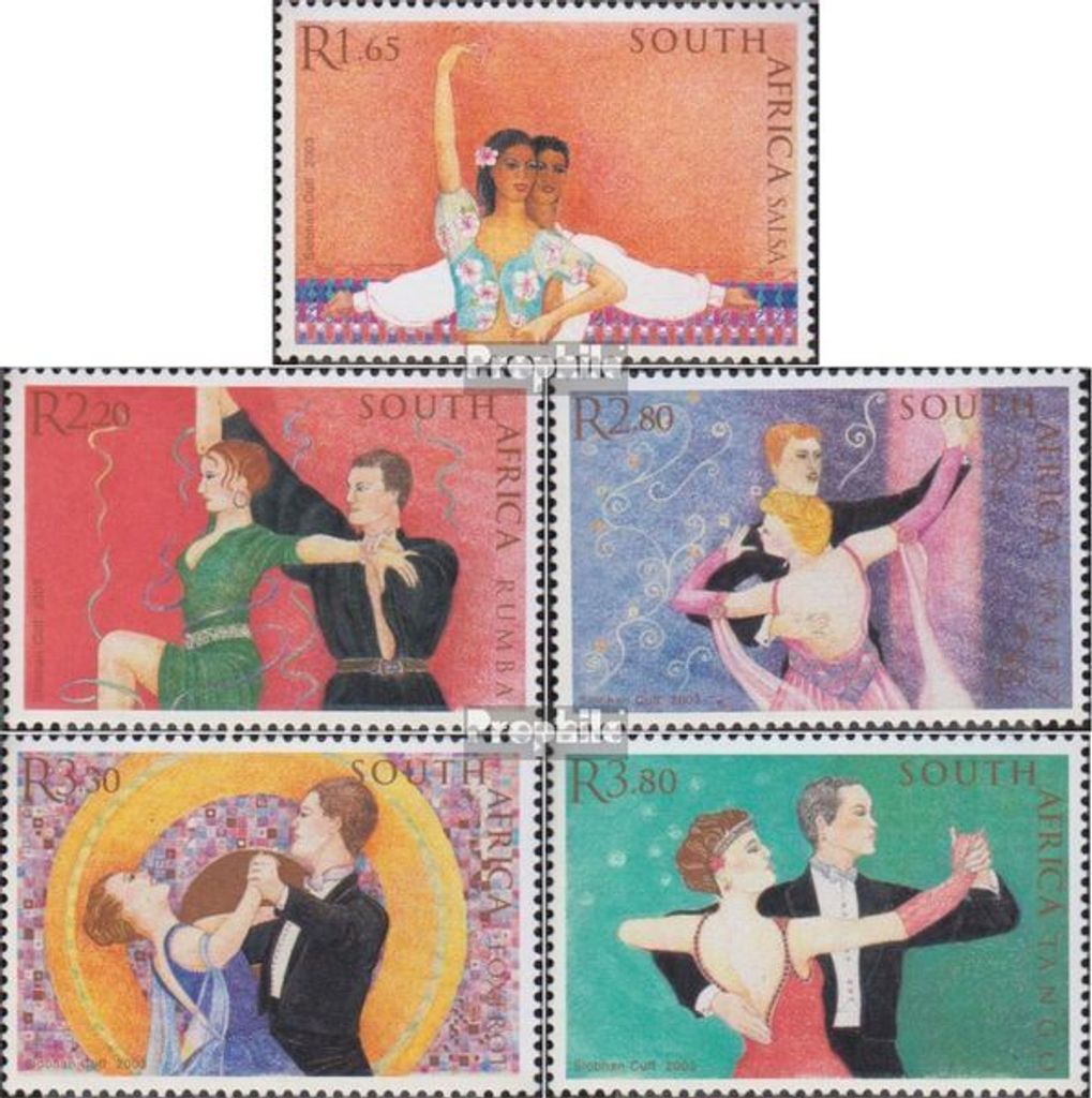 Briefmarken Südafrika 2003 Mi 1501-1505 (kompl.Ausg.) gestempelt Gesellschaftstänze