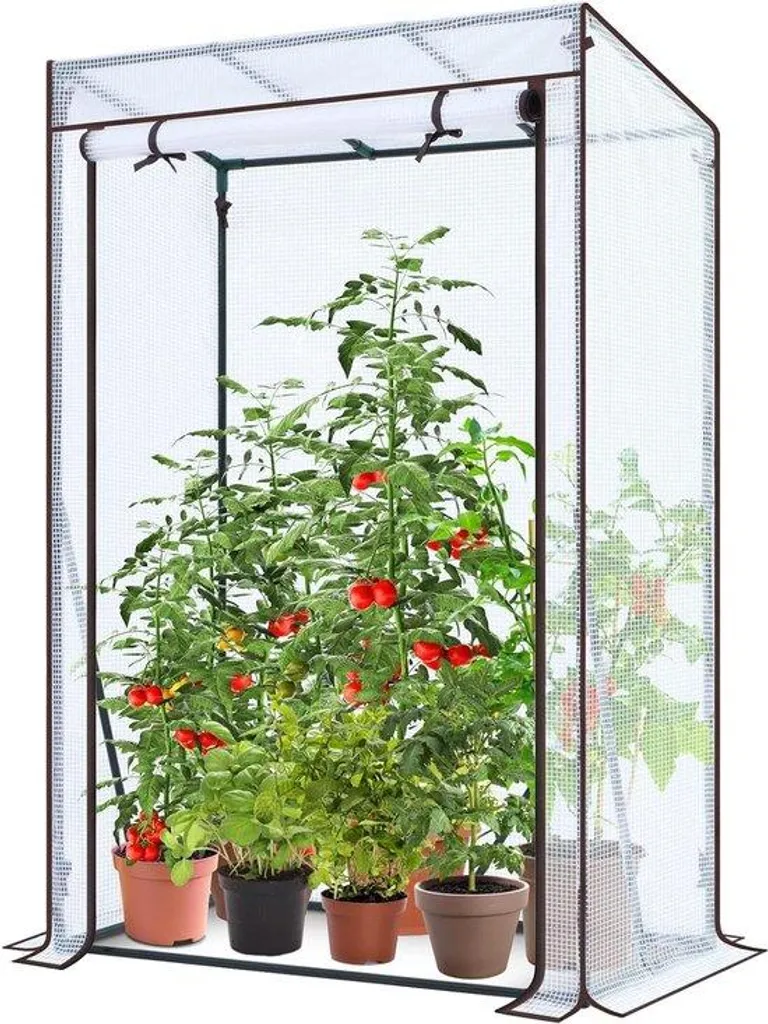 Serre de balcon verticale avec housse PE translucide 100x50x152 cm