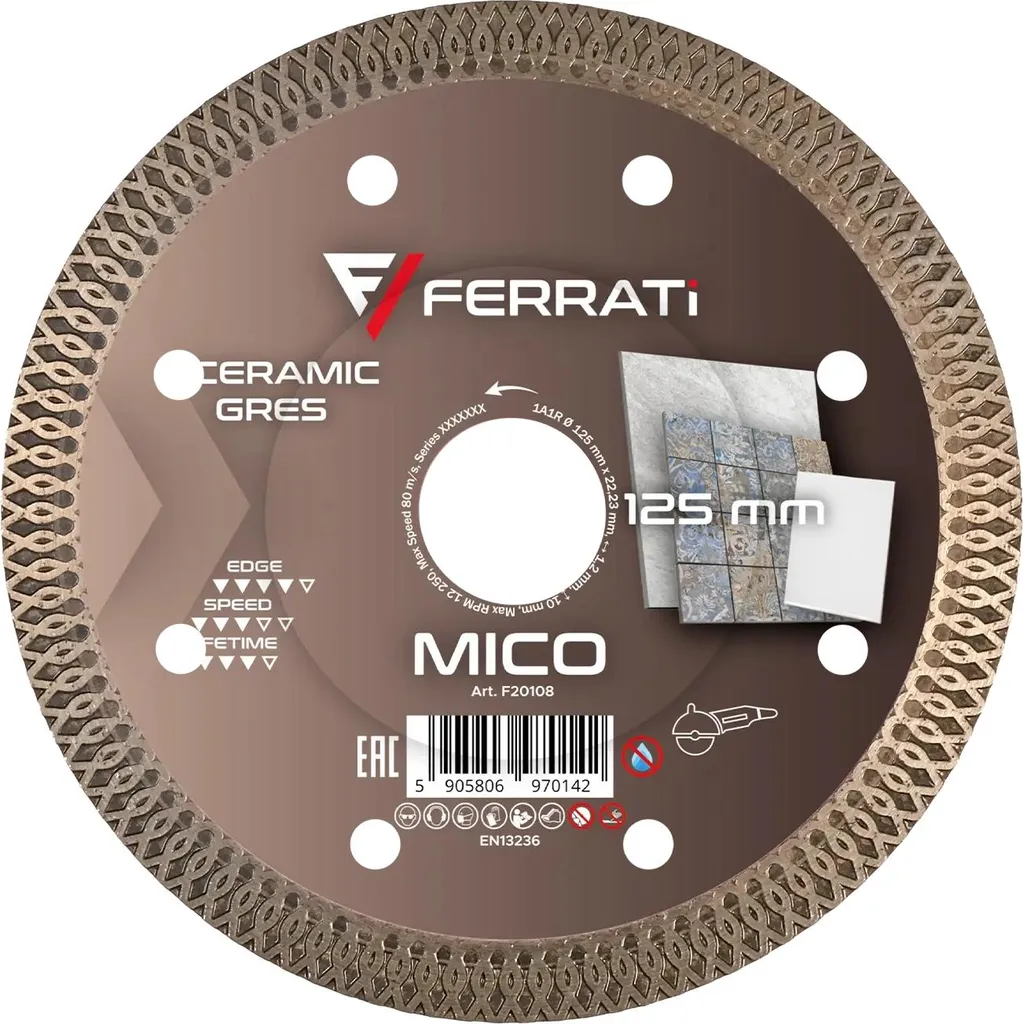 Disco Diamantato Ferrati MICO 125mm | Taglio Professionale Gres e Ceramica