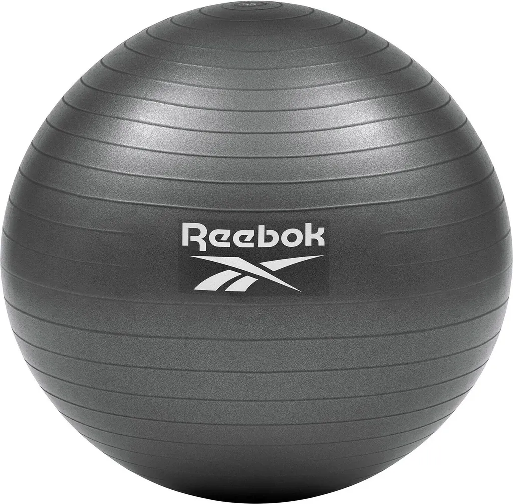 Ballon de fitness Reebok 75 cm noir pour gym douce et renforcement