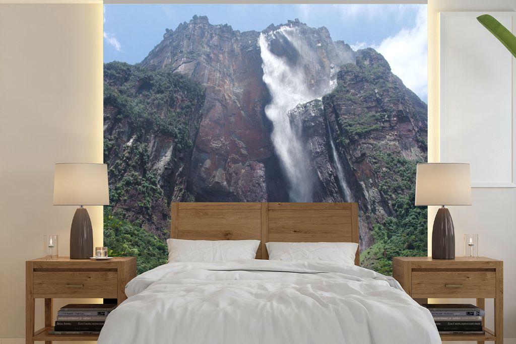 MuchoWow Fototapete für Wohnzimmer oder Schlafzimmer Wandtapete Vinyl Motivtapete Wasserfälle im Canaima-Nationalpark in Venezuela - 240x240 cm...