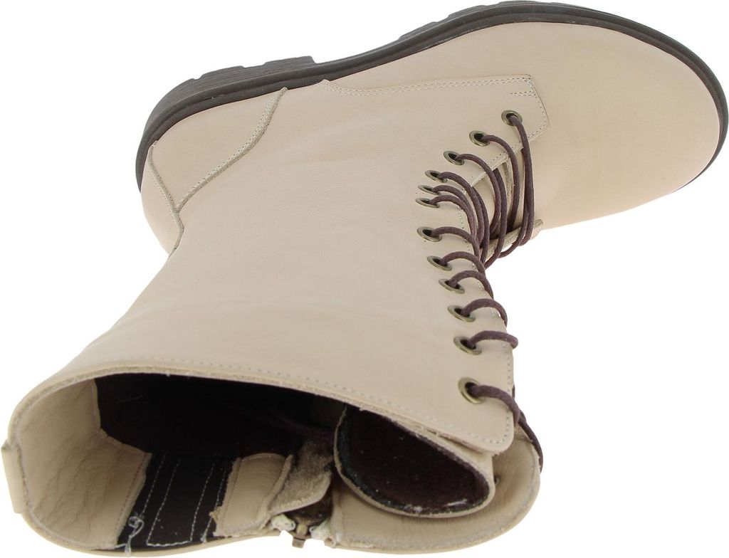 Andrea Conti Damen Stiefelette Combat Boot aus Leder mit Halbschaft 0022823, Größe:39 EU, Farbe:Beige
