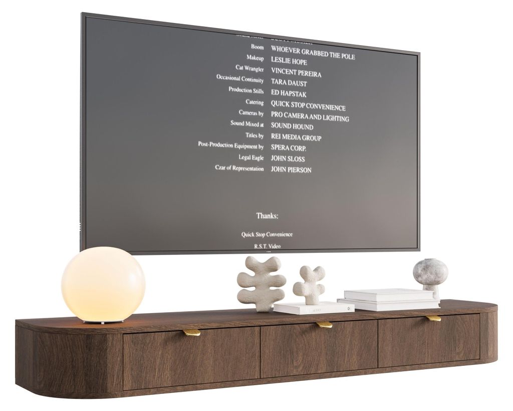 Selsey Coru Slim – TV komoda s 3 zásuvkami, vzhľad dubového Obrázok produktu 