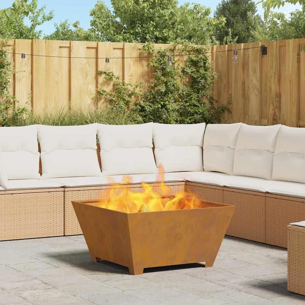 "im Sonderangebot"Feuerstelle - modernes Design - Feuerstelle für Garten & Terrasse - Braun 80x80x40cm Wetterfeststahl DE804160 - Feuerkörbe & -s...